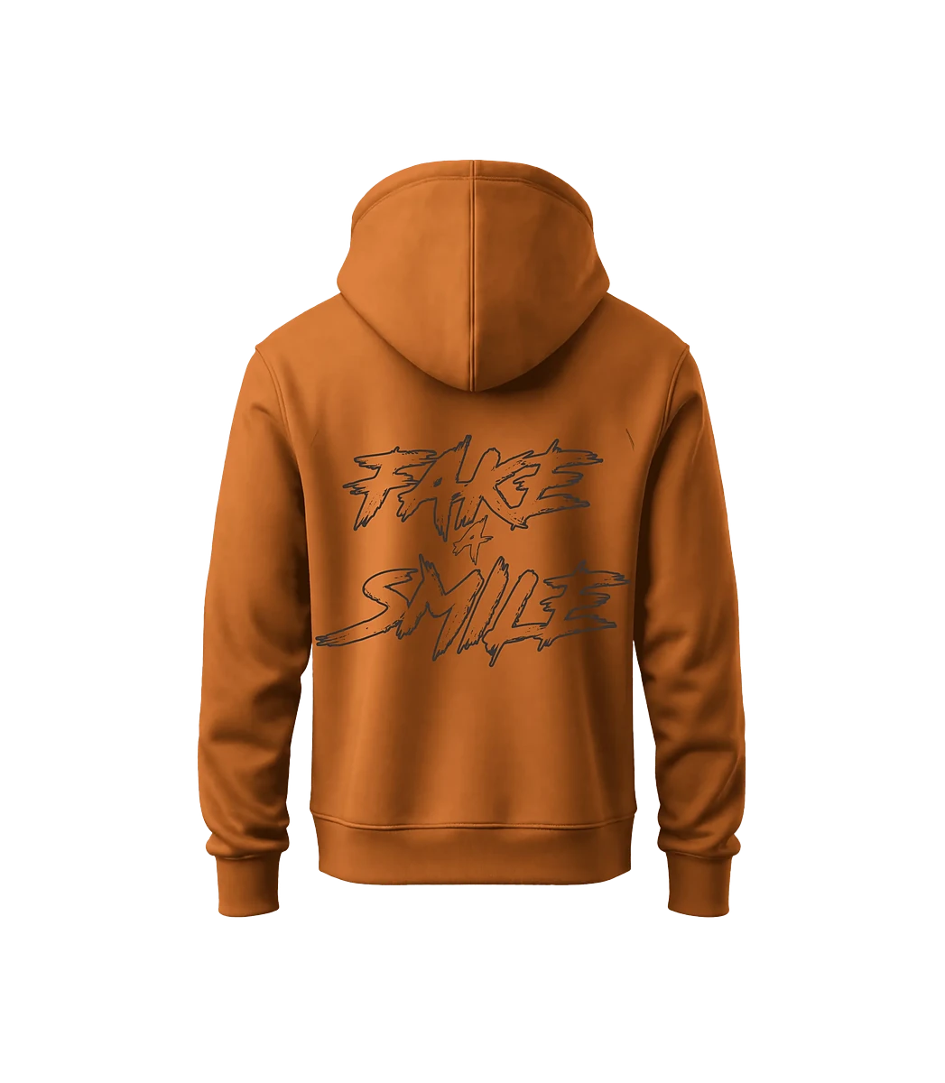 Sunset Brick Hoodie — back view, FakeSmile streetwear