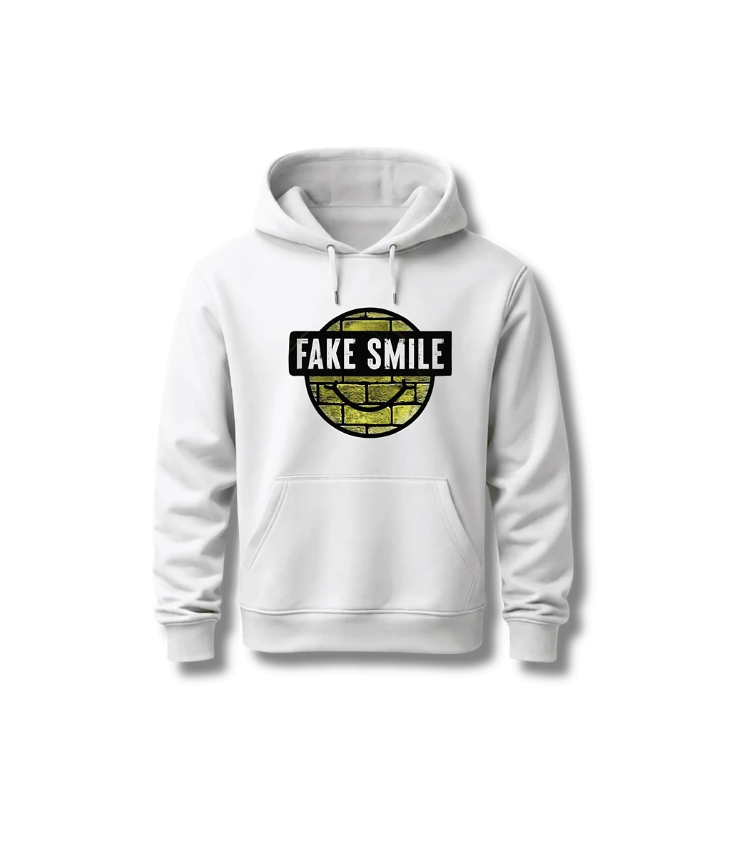 Cloud Brick Hoodie — front view, FakeSmile streetwear