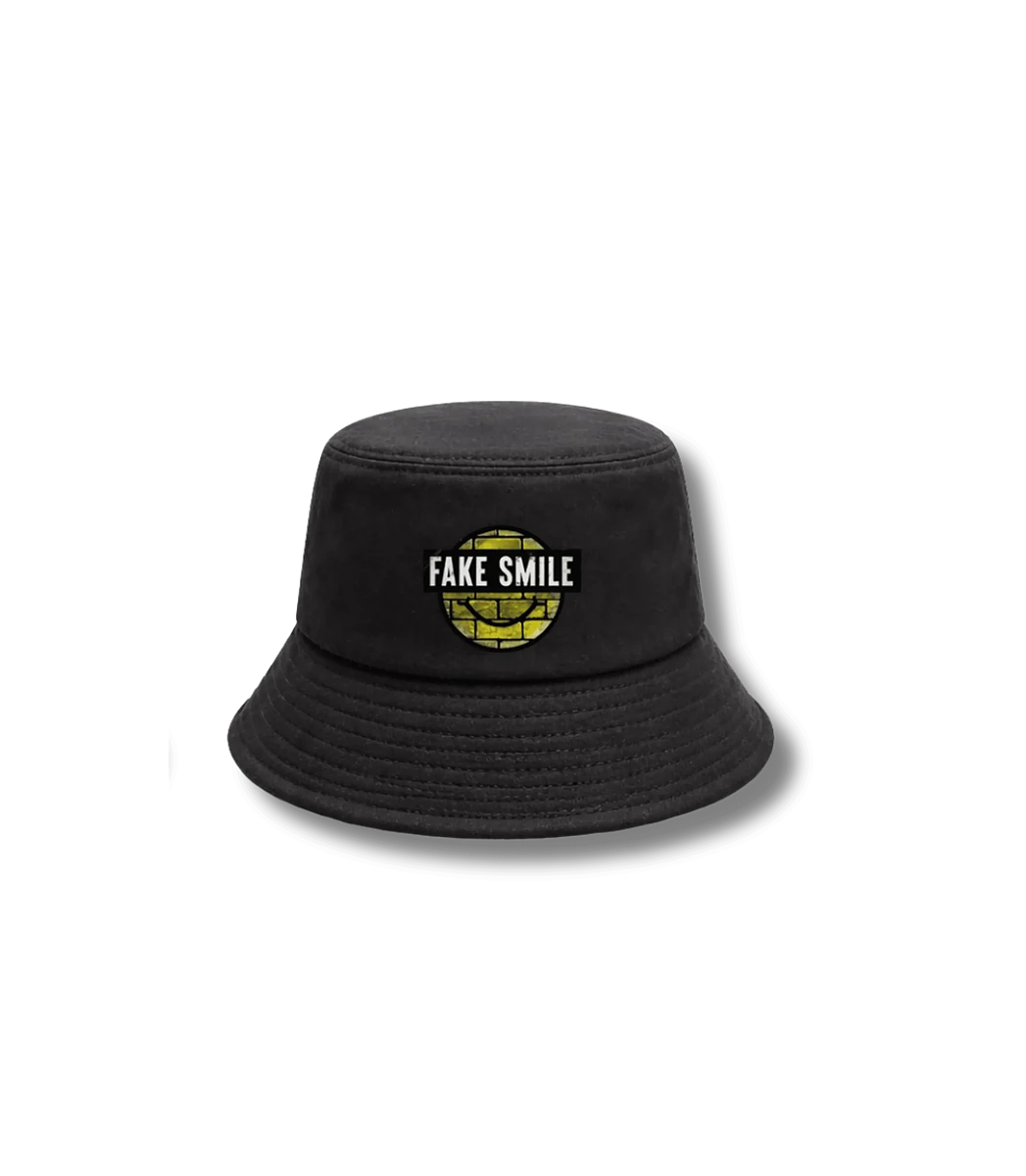 Midnight Bucket Hat — front view, FakeSmile streetwear