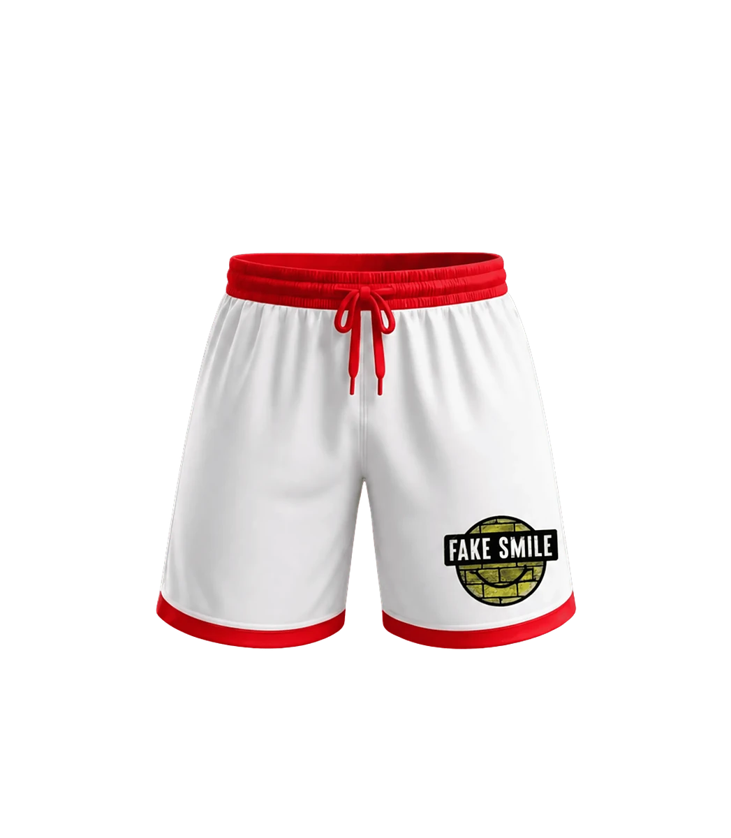 Cloud Stripe Shorts — front view, FakeSmile streetwear