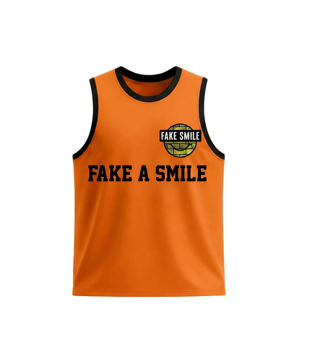 Sunset Court Jersey — front view, FakeSmile streetwear
