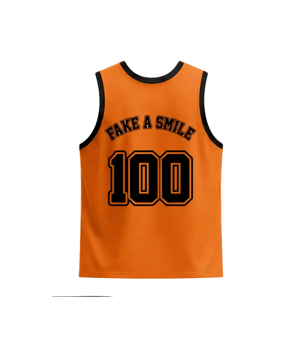 Sunset Court Jersey — back view, FakeSmile streetwear