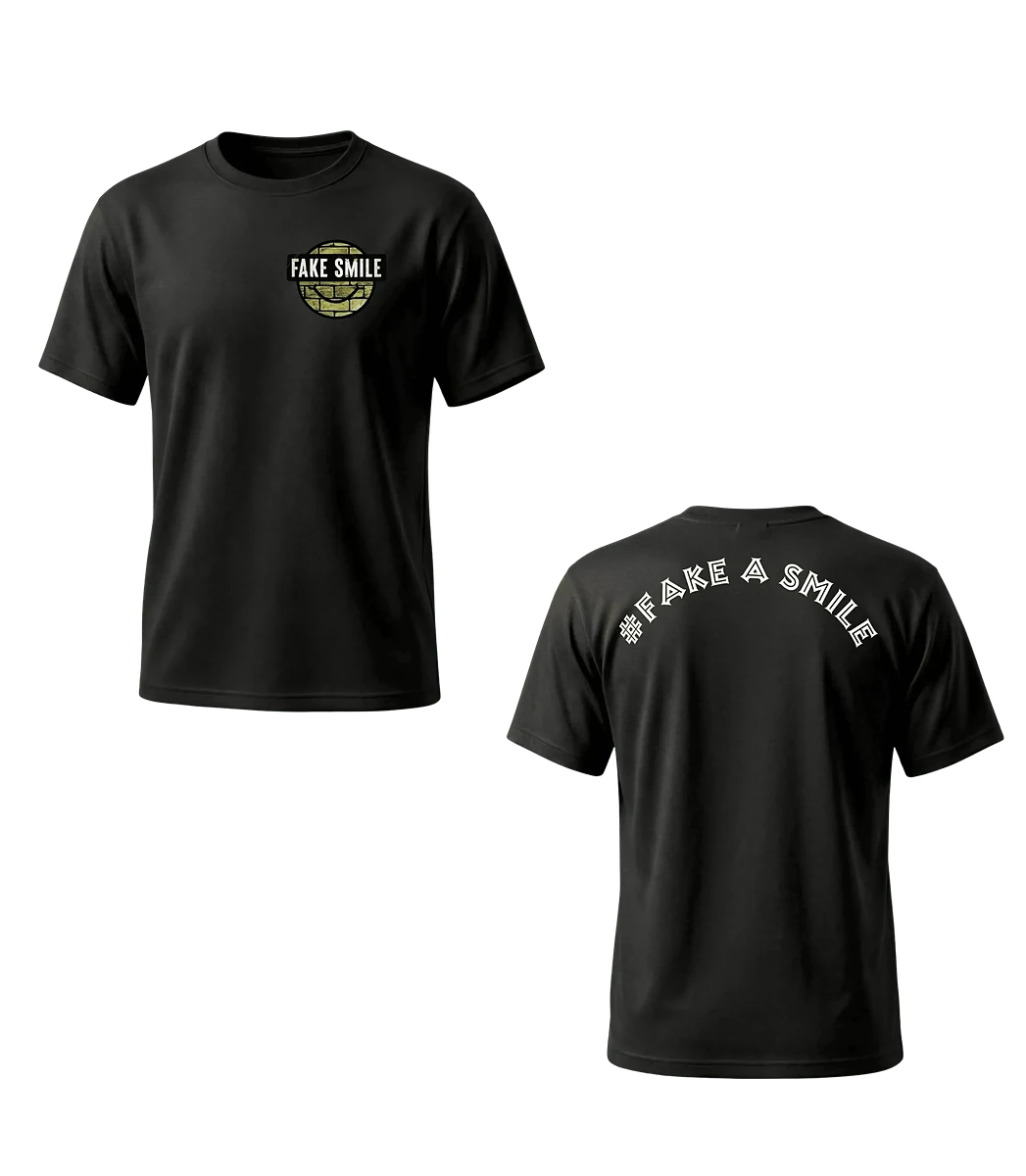 Stone Anthem Tee worn as a full FakeSmile outfit