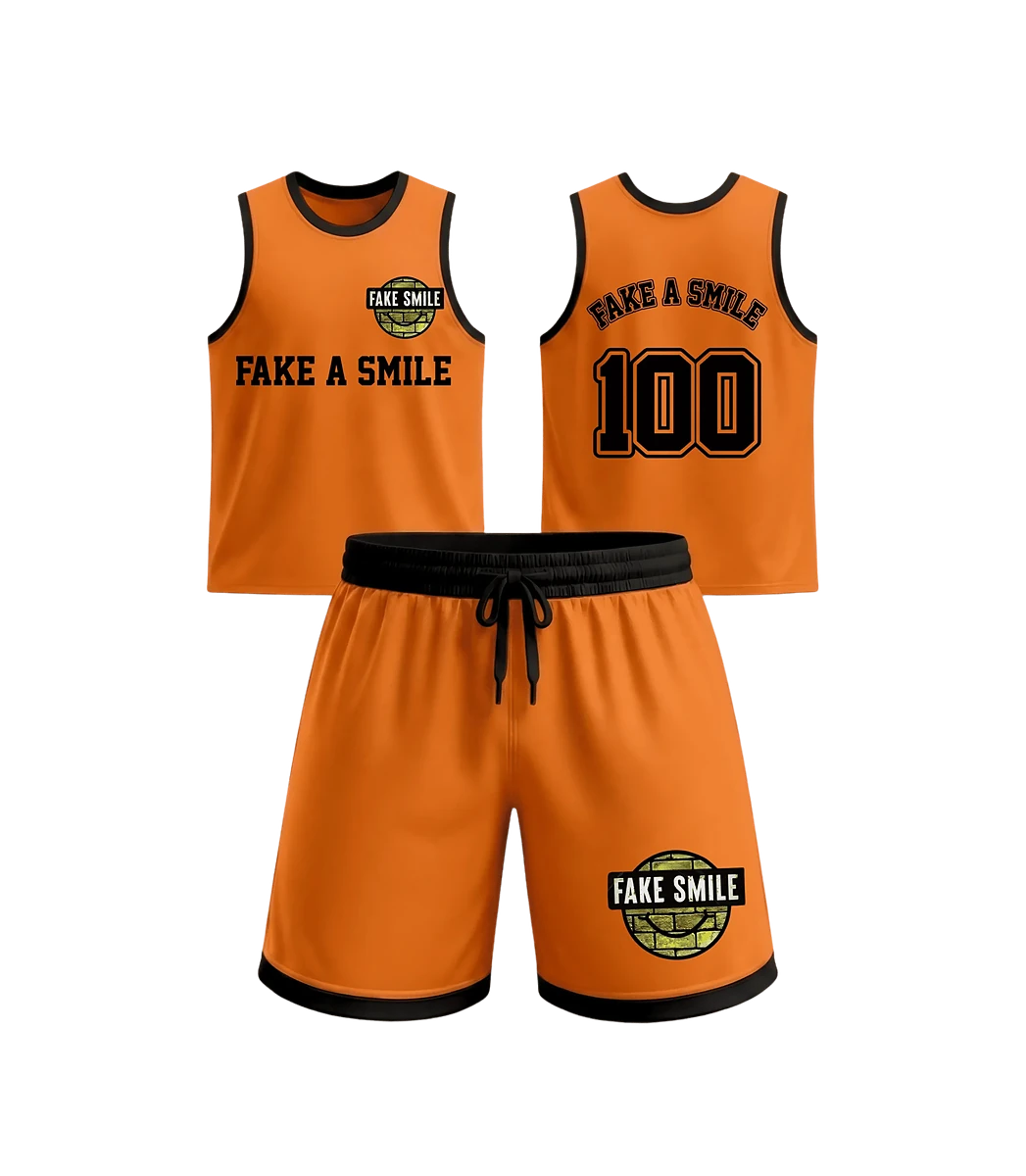 Sunset Court Shorts worn as a full FakeSmile outfit