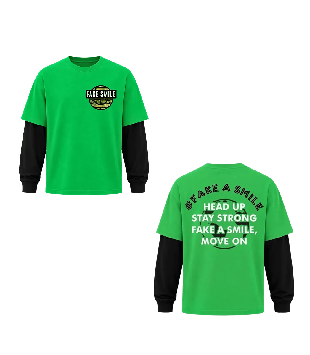 Forest Two-Tone Long Sleeve worn as a full FakeSmile outfit