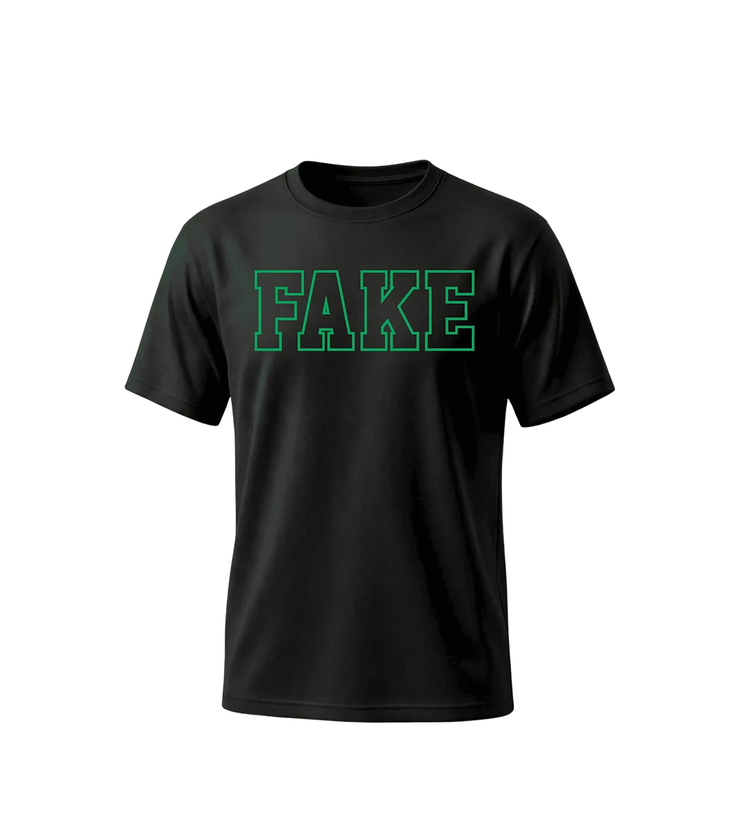 Midnight Echo Tee — front view, FakeSmile streetwear