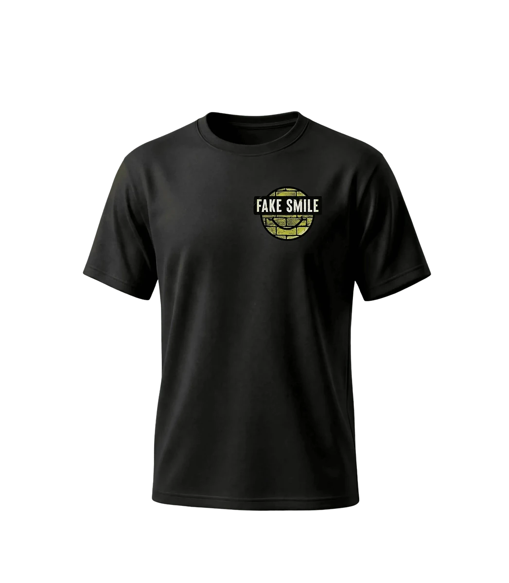 Stone Anthem Tee — front view, FakeSmile streetwear